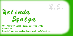 melinda szolga business card